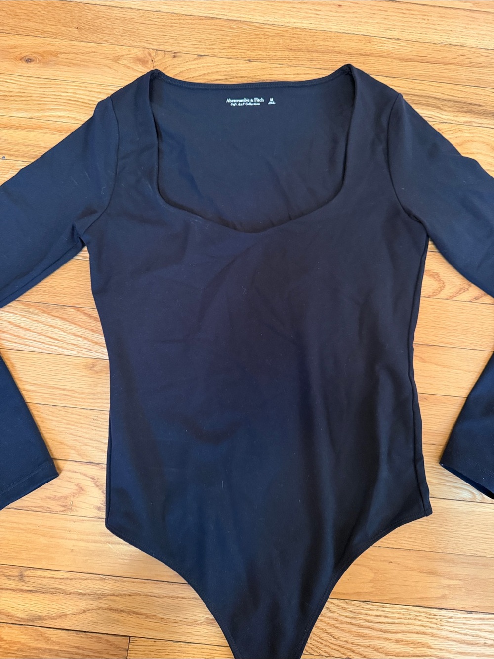Abercrombie & Fitch Black Long-Sleeve Scoop Neck Bodysuit